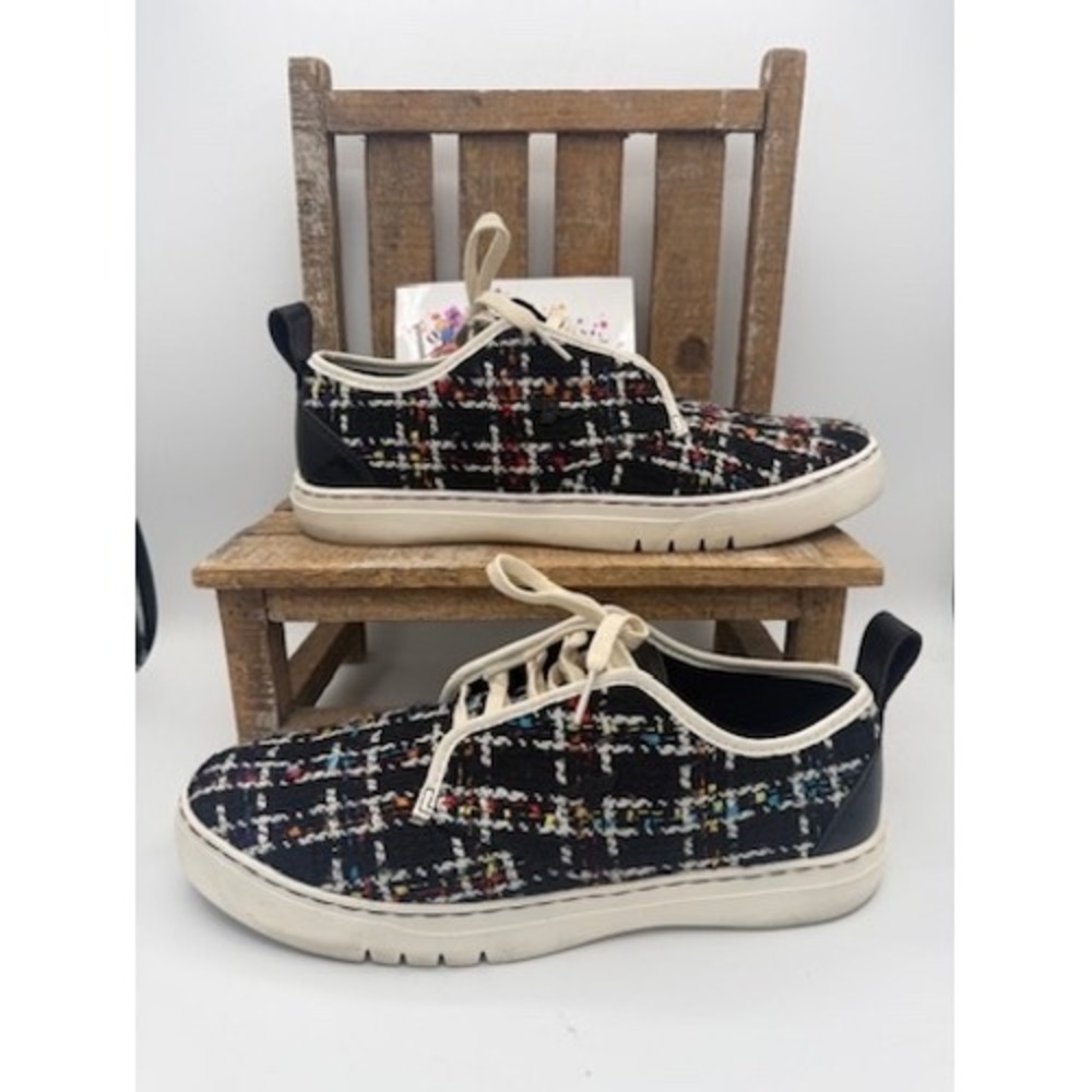 Creative Recreation Mens Tweed Plaid Low Top Sneakers Multi-Color Black White 9